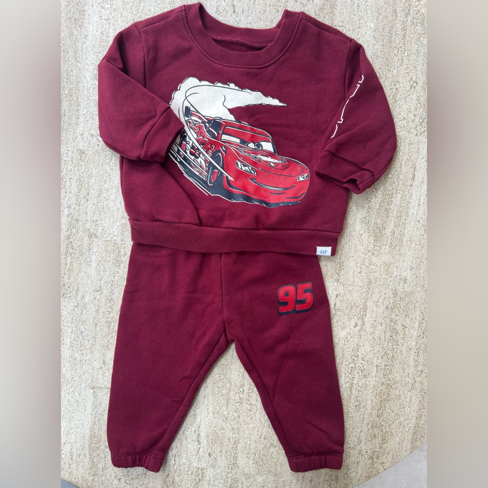 Baby GAP x Pixar Cars Deep Red Sweat Suit